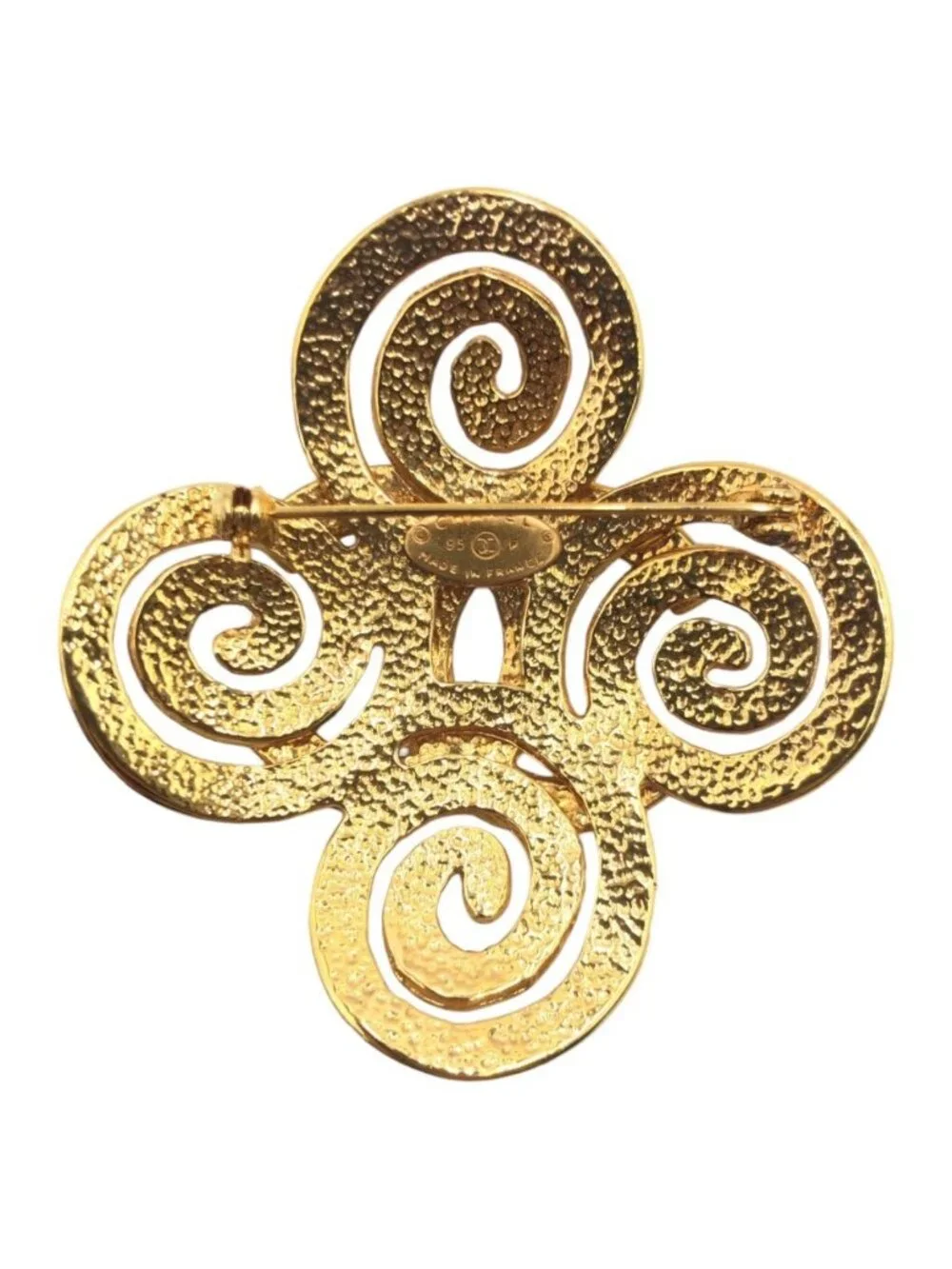 Chanel Vintage CC Logo Gold Metal Brooch